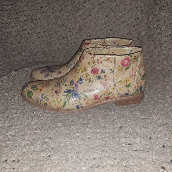 PATRICIA NASH-Carla Prairie Rose Floral Brown-Zipper Bootie-Size 10-Excellent - Picture 2 of 8
